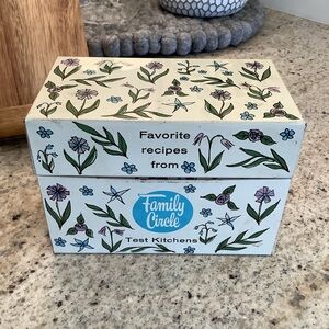 Vintage Tin Recipe Box with Floral Design Family Circle Test Kitchens
